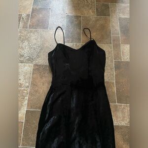 Black Velvet Strapless Slip Dress